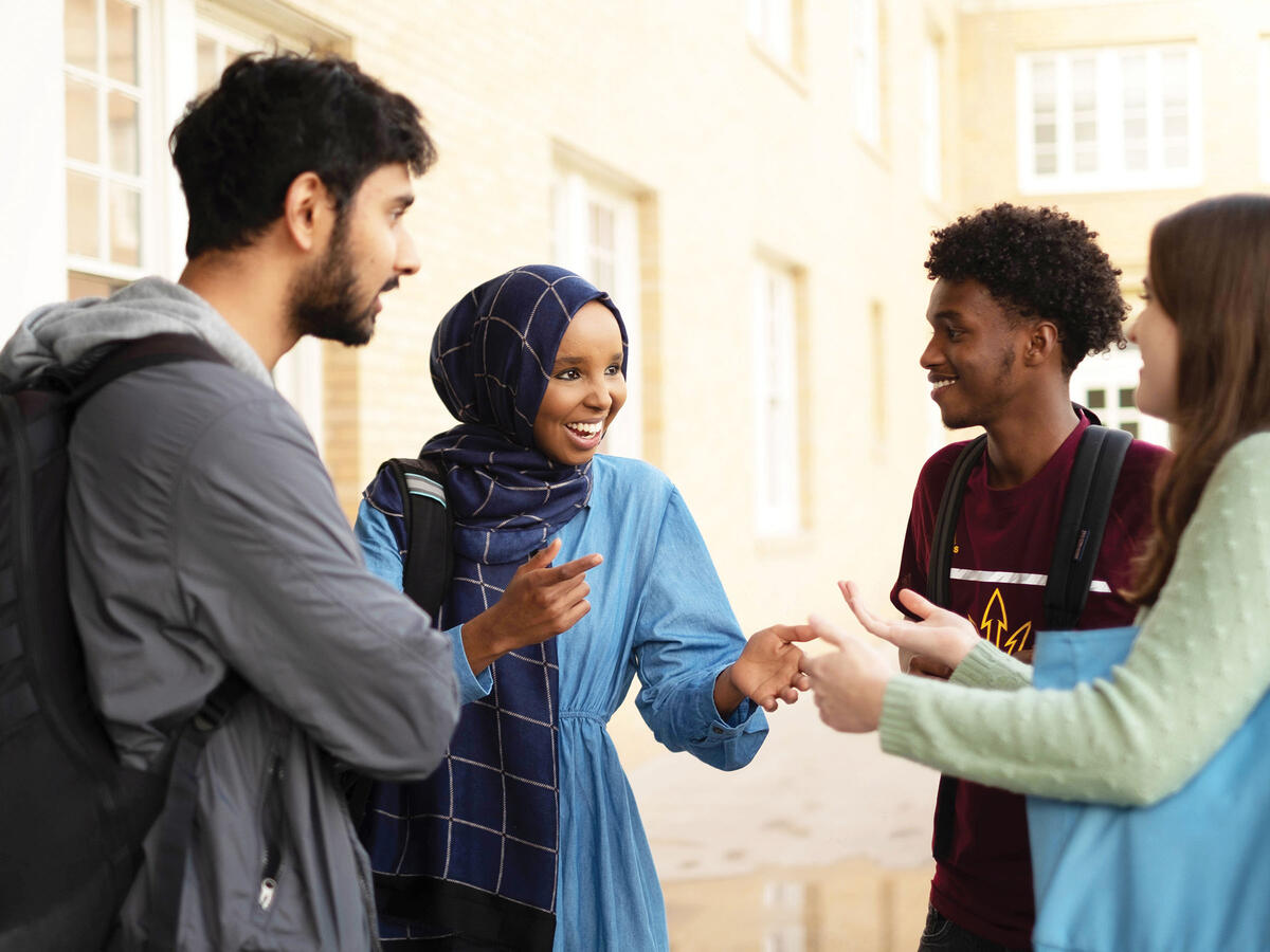 Students at ASU talking